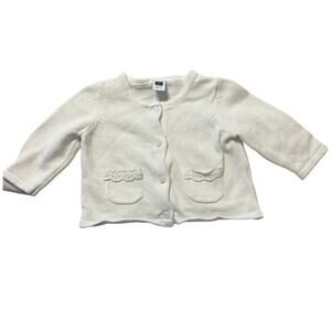 Janie and Jack White Cardigan Sweater infant Girls Size 3-6 months Excellent ver